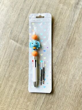NEW📚 Homemade Beaded Multi-Color Retractable Pen OS